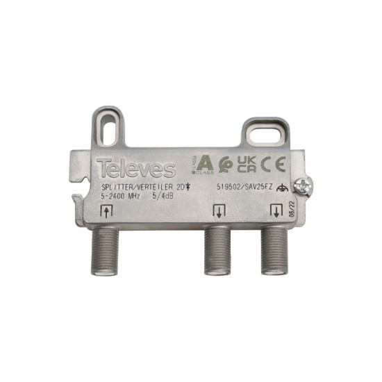 519502 splitter 2 ways F 5-2400 MHz DC pass