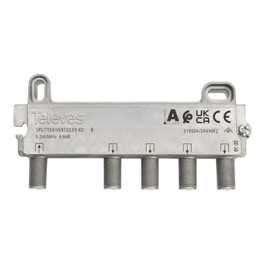 519504 splitter 4 ways F 5-2400 MHz DC pass