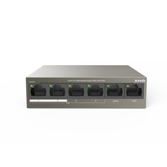 TENDA 6-Port 10/100Mbps Desktop Switch with 4-Port PoE