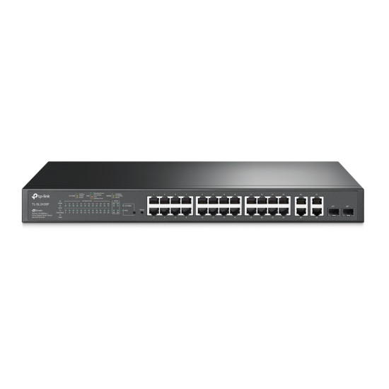 TP-Link TL-SL2428P V6 JetStream? 24-Port 10 100 Mbps + 4-Port Gigabit Smart Switch with 24-Port PoE+